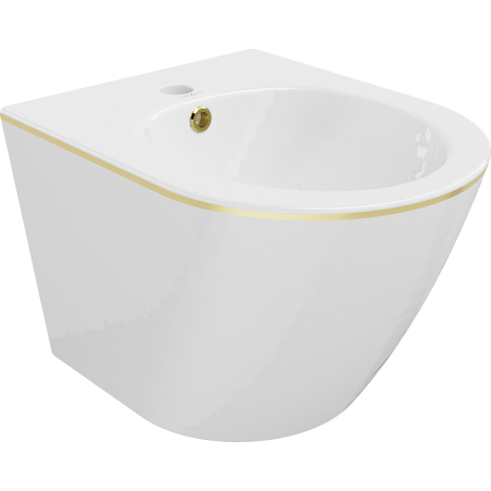 Mexen Lena hanging bidet, white/gold line - 35224805