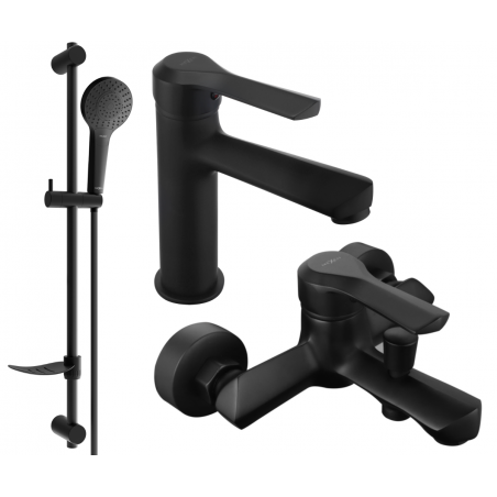 Mexen Sabre DF05 bath set, black - 72103DF05-70