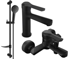 Mexen Sabre DF05 bath set, black - 72103DF05-70