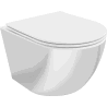 Mexen Lena Rimless toilet bowl with a slim soft close toilet seat, duroplast, White/Silver - 30224004