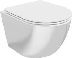 Mexen Lena Rimless toilet bowl with a slim soft close toilet seat, duroplast, White/Silver - 30224004