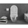 Mexen Lena Rimless toilet bowl with a slim soft close toilet seat, duroplast, White/Silver - 30224004