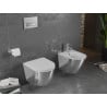 Mexen Lena Rimless toilet bowl with a slim soft close toilet seat, duroplast, White/Silver - 30224004