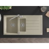Mexen Andres 1.5-bowl granite sink with drainer and kitchen faucet Carla, beige - 6515-69-670700-00