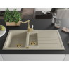 Mexen Andres granite sink 1.5-bowl with drainer and kitchen faucet Carla, beige - 6515-69-670700-50