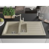 Mexen Andres granite sink 1.5-bowl with drainer and kitchen faucet Carla, beige - 6515-69-670700-69