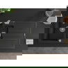 Mexen Andres 1.5-compartment granite sink with a drip tray and kitchen mixer tap Carla, Black - 6515-77-670700-00