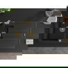 Mexen Andres 1.5-compartment granite sink with a drip tray and kitchen mixer tap Carla, Black - 6515-77-670700-50