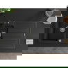 Mexen Andres 1.5-compartment granite sink with a drip tray and kitchen mixer tap Carla, Black - 6515-77-670700-70