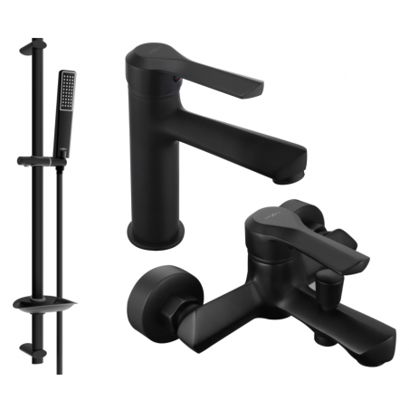 Mexen Sabre DB72 bathtub set, Black - 72103DB72-70