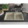 Mexen Tomas 2-bowl granite sink with kitchen faucet Carla, beige - 6516-69-670700-00