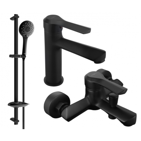 Mexen Sabre DB74 Bath Set, Black - 72103DB74-70