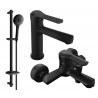 Mexen Sabre DB74 bathtub set, Black - 72103DB74-70
