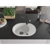 Mexen Kevin granite kitchen sink with drainer and faucet Carla, white - 6517-20-670700-70