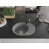 Mexen Kevin granite sink 1-bowl with drainer and kitchen faucet Carla, gray - 6517-71-670700-70
