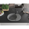 Mexen Kevin granit composite sink 1-bowl with drainer and kitchen faucet Carla, gray - 6517-71-670700-70-B