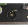 Mexen Kevin granite sink single-bowl with drainer and kitchen faucet Carla, black - 6517-77-670700-50