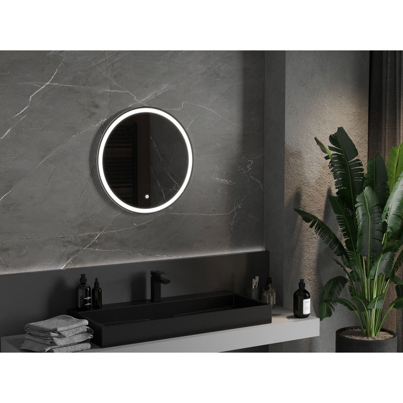 Mexen Gobi illuminated bathroom mirror, round 60 cm, LED 6000K, anti-fog - 9801-060-060-611-00