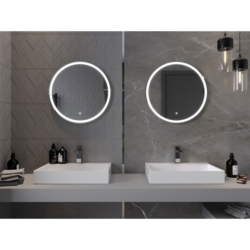 Mexen Gobi illuminated bathroom mirror, round 60 cm, LED 6000K, anti-fog - 9801-060-060-611-00