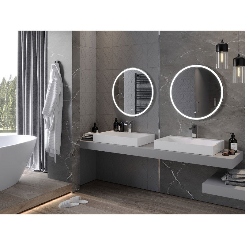 Mexen Gobi illuminated bathroom mirror, round 70 cm, LED 6000K, anti-fog - 9801-070-070-611-00