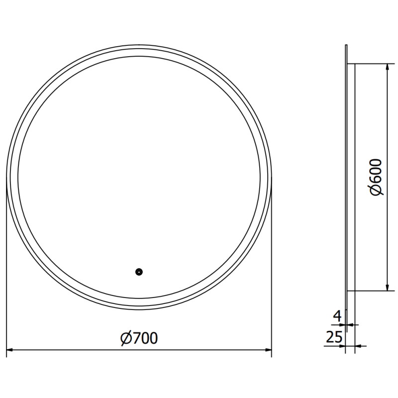 Mexen Gobi bathroom mirror illuminated, round 70 cm, LED 6000K, anti-fog - 9801-070-070-611-00