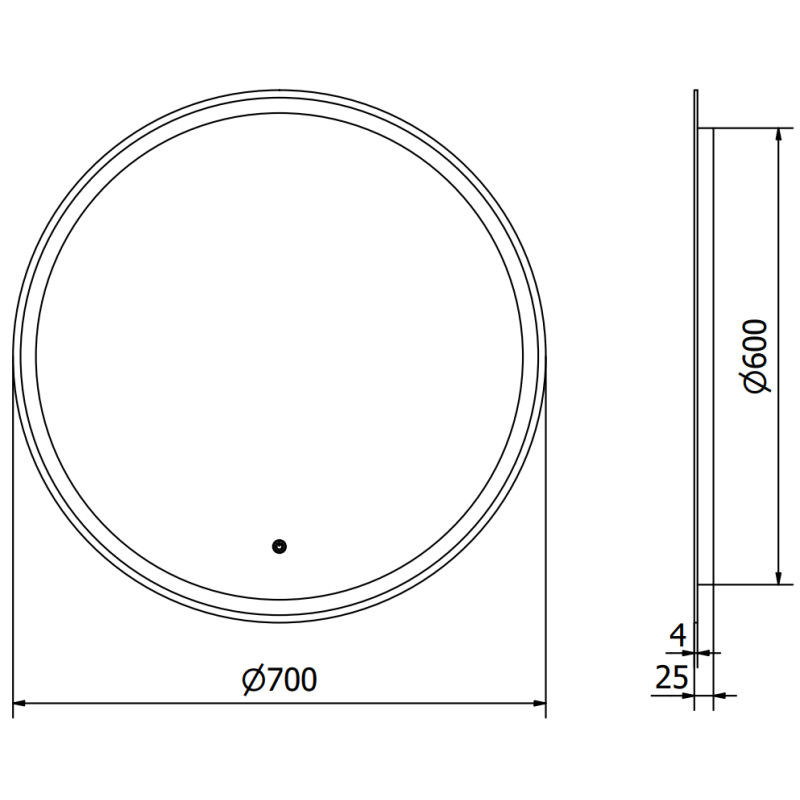 Mexen Gobi illuminated bathroom mirror, round 70 cm, LED 6000K, anti-fog - 9801-070-070-611-00