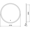 Mexen Gobi illuminated bathroom mirror, round 70 cm, LED 6000K, anti-fog - 9801-070-070-611-00