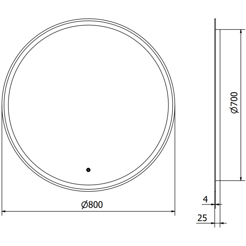 Mexen Gobi illuminated bathroom mirror, round 80 cm, LED 6000K, anti-fog - 9801-080-080-611-00