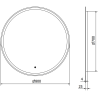 Mexen Gobi illuminated bathroom mirror, round 80 cm, LED 6000K, anti-fog - 9801-080-080-611-00