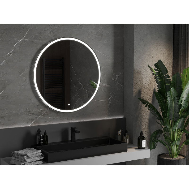 Mexen Gobi illuminated bathroom mirror, round 90 cm, LED 6000K, anti-fog - 9801-090-090-611-00
