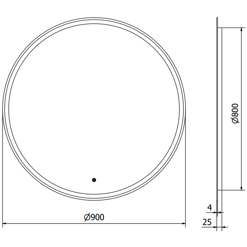 Mexen Gobi illuminated bathroom mirror, round 90 cm, LED 6000K, anti-fog - 9801-090-090-611-00