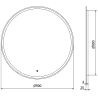 Mexen Gobi illuminated bathroom mirror 90 x 90 cm, LED 6000K, demister - 9801-090-090-611-00