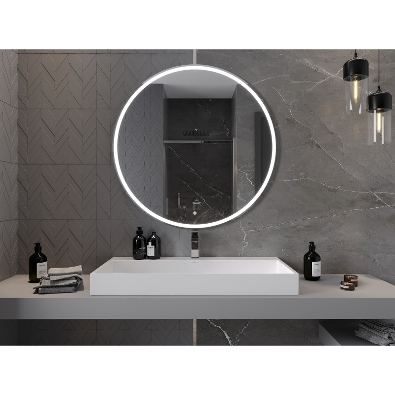 Mexen Gobi illuminated bathroom mirror, round 100 cm, LED 6000K, anti-fog - 9801-100-100-611-00