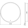 Mexen Gobi illuminated bathroom mirror, round 100 cm, LED 6000K, anti-fog - 9801-100-100-611-00