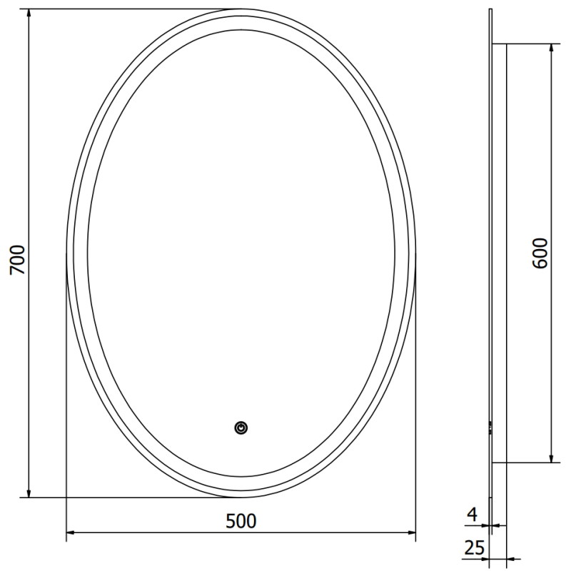 Mexen Elz bathroom mirror with backlight 50 x 70 cm, LED 6000K, anti-fog - 9802-050-070-611-00