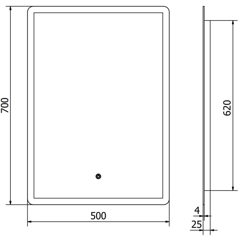 Mexen Navia backlit bathroom mirror 50 x 70 cm, LED 6000K, antifog - 9803-050-070-611-00
