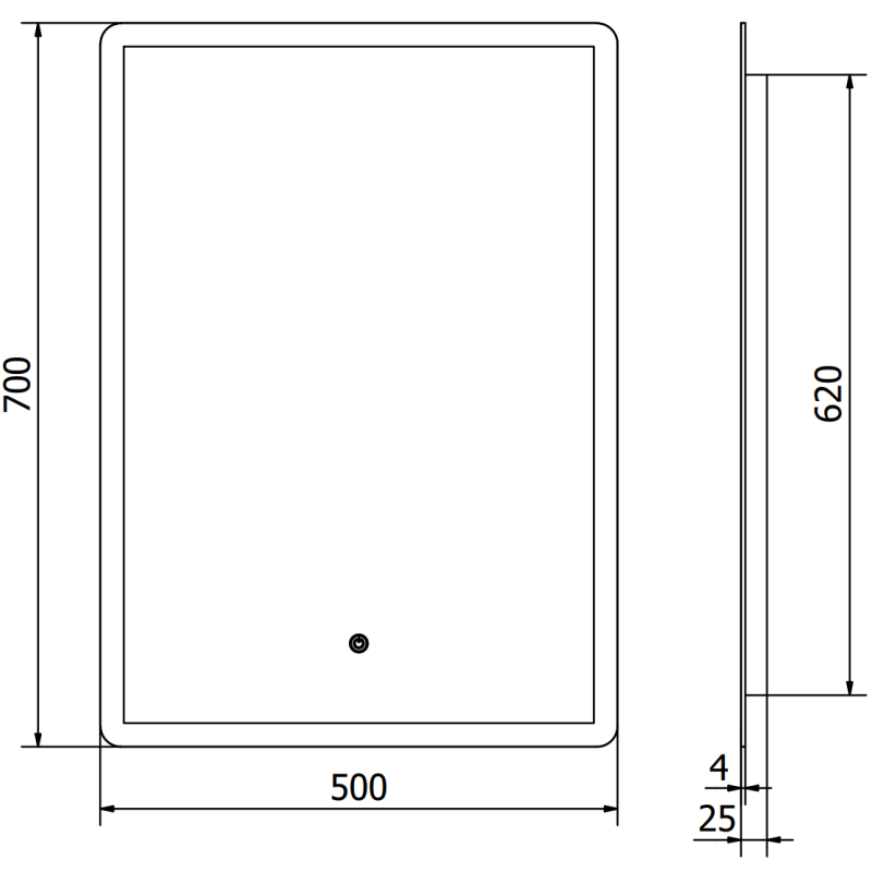 Mexen Navia illuminated bathroom mirror 50 x 70 cm, LED 6000K, anti-fog - 9803-050-070-611-00