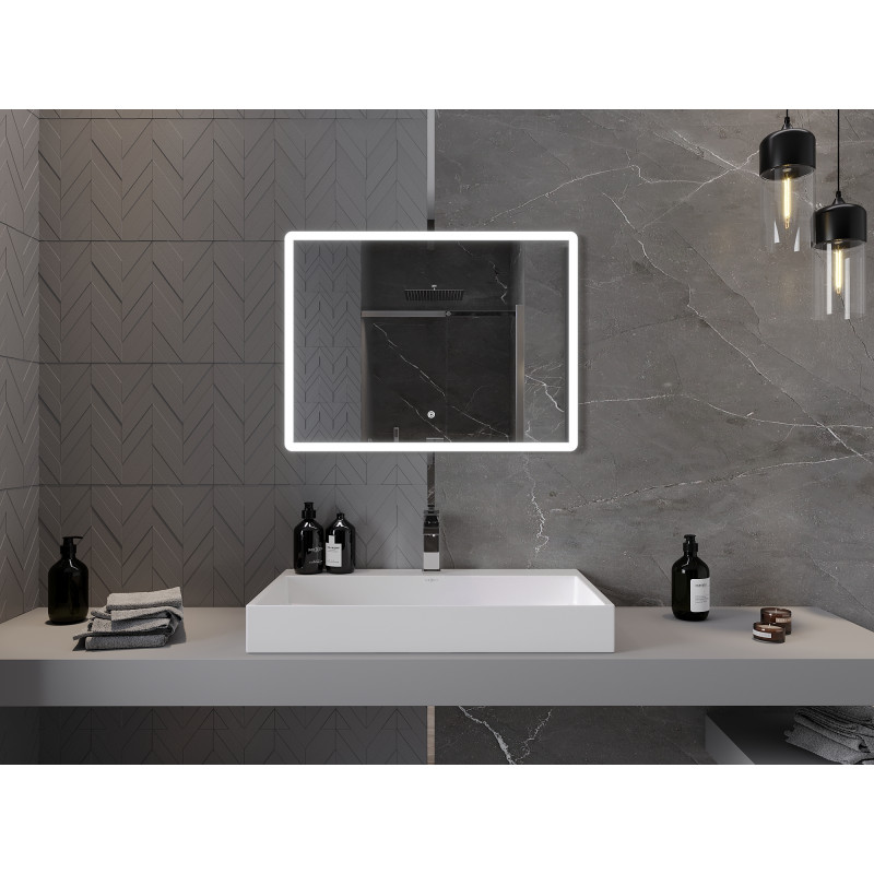 Mexen Navia illuminated bathroom mirror 80 x 60 cm, LED 6000K, anti-fog - 9803-080-060-611-00