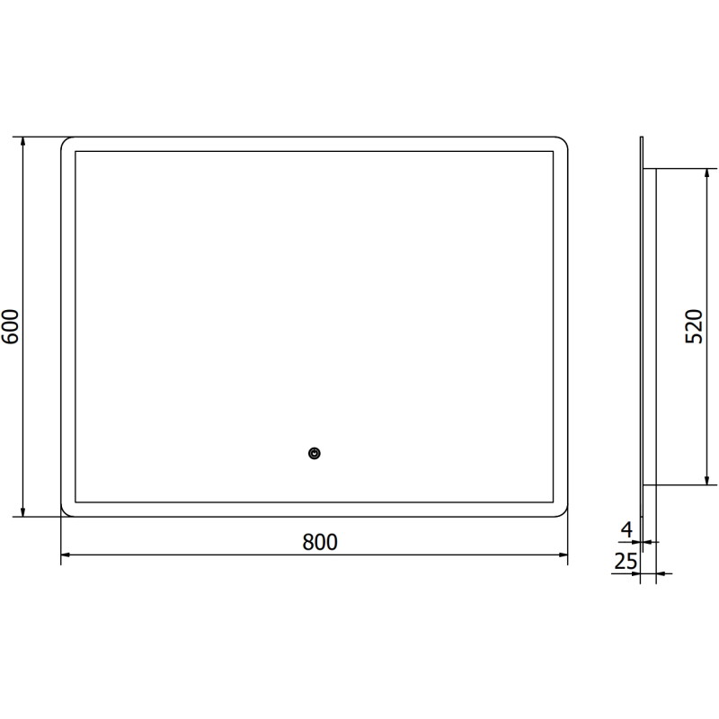 Mexen Navia illuminated bathroom mirror 80 x 60 cm, LED 6000K, antifog - 9803-080-060-611-00