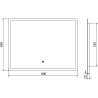 Mexen Navia illuminated bathroom mirror 80 x 60 cm, LED 6000K, anti-fog - 9803-080-060-611-00