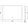 Mexen Navia illuminated bathroom mirror 80 x 60 cm, LED 6000K, demister - 9803-080-060-611-00