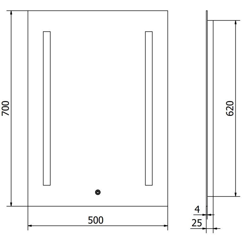 Mexen Remi illuminated bathroom mirror 50 x 70 cm, LED 6000K, anti-fog - 9804-050-070-611-00