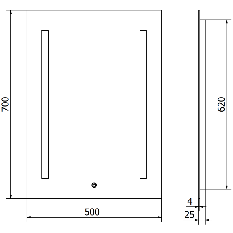 Mexen Remi LED Bathroom Mirror 50 x 70 cm, 6000K, Anti-fog - 9804-050-070-611-00