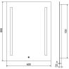 Mexen Remi illuminated bathroom mirror 60 x 80 cm, LED 6000K, demister - 9804-060-080-611-00