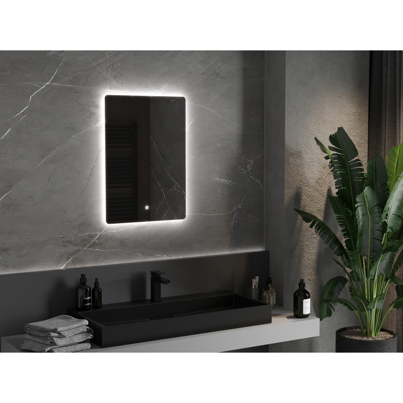 Mexen Sun 50 x 70 cm illuminated bathroom mirror, LED 6000K, anti-fog - 9807-050-070-611-00