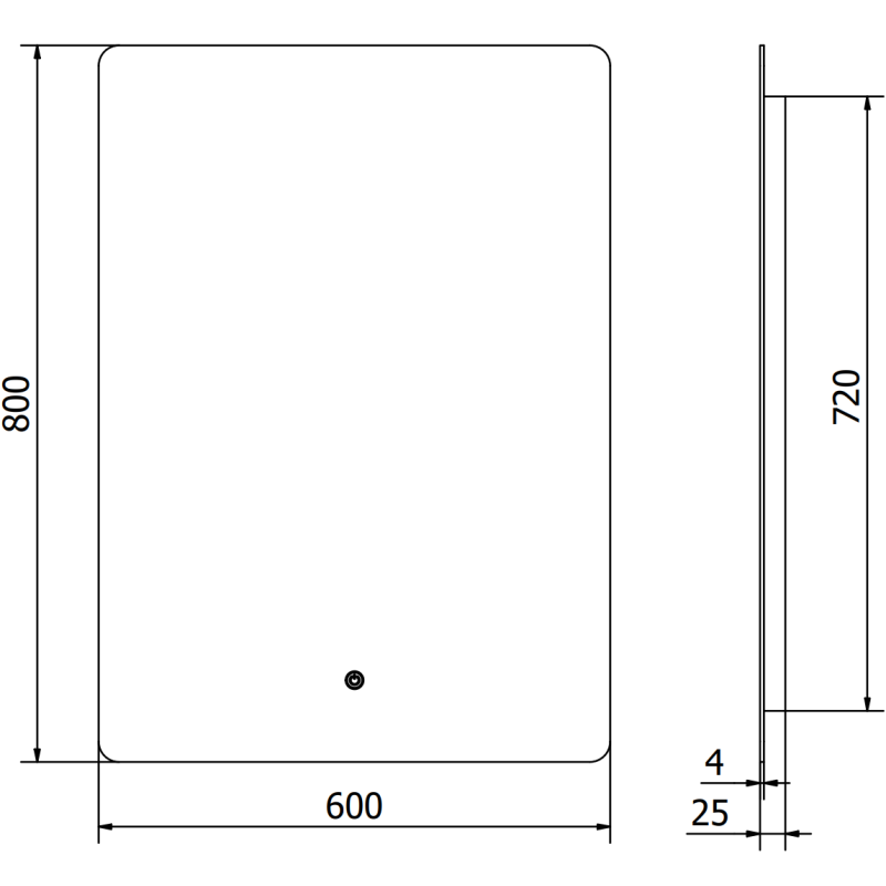 Mexen Sun illuminated bathroom mirror 60 x 80 cm, LED 6000K, anti-fog - 9807-060-080-611-00