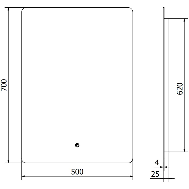 Mexen Sun 50 x 70 cm illuminated bathroom mirror, LED 6000K, anti-fog - 9807-050-070-611-00