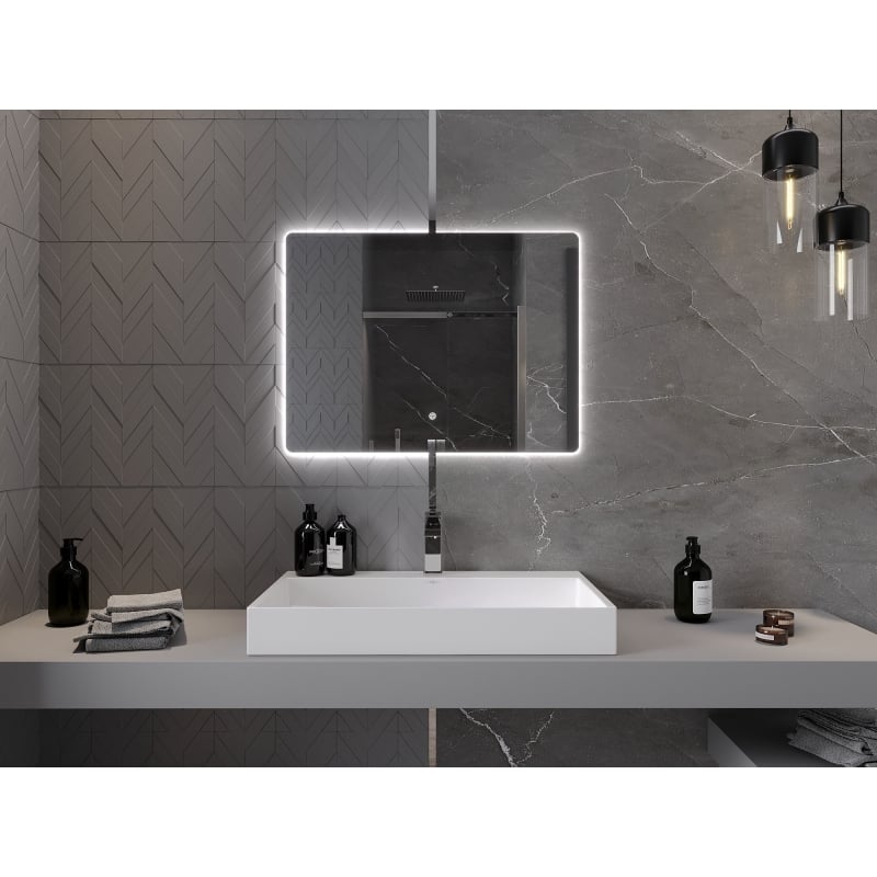Mexen Sun illuminated bathroom mirror 80 x 60 cm, LED 6000K, antifog - 9807-080-060-611-00