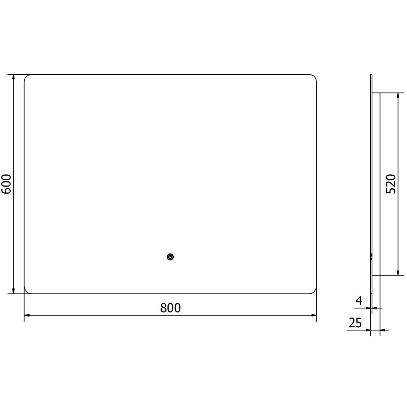 Mexen Sun illuminated bathroom mirror 80 x 60 cm, LED 6000K, antifog - 9807-080-060-611-00