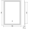 Mexen Taco bathroom mirror illuminated 50 x 70 cm, LED 6000K, anti-fog - 9805-050-070-611-00